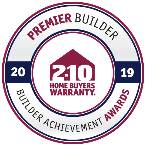 2-10 Home Buyers Warranty 2019 Premier Builder Builder Achievement Award badge