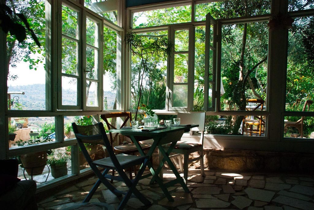 screened in porch on custom home