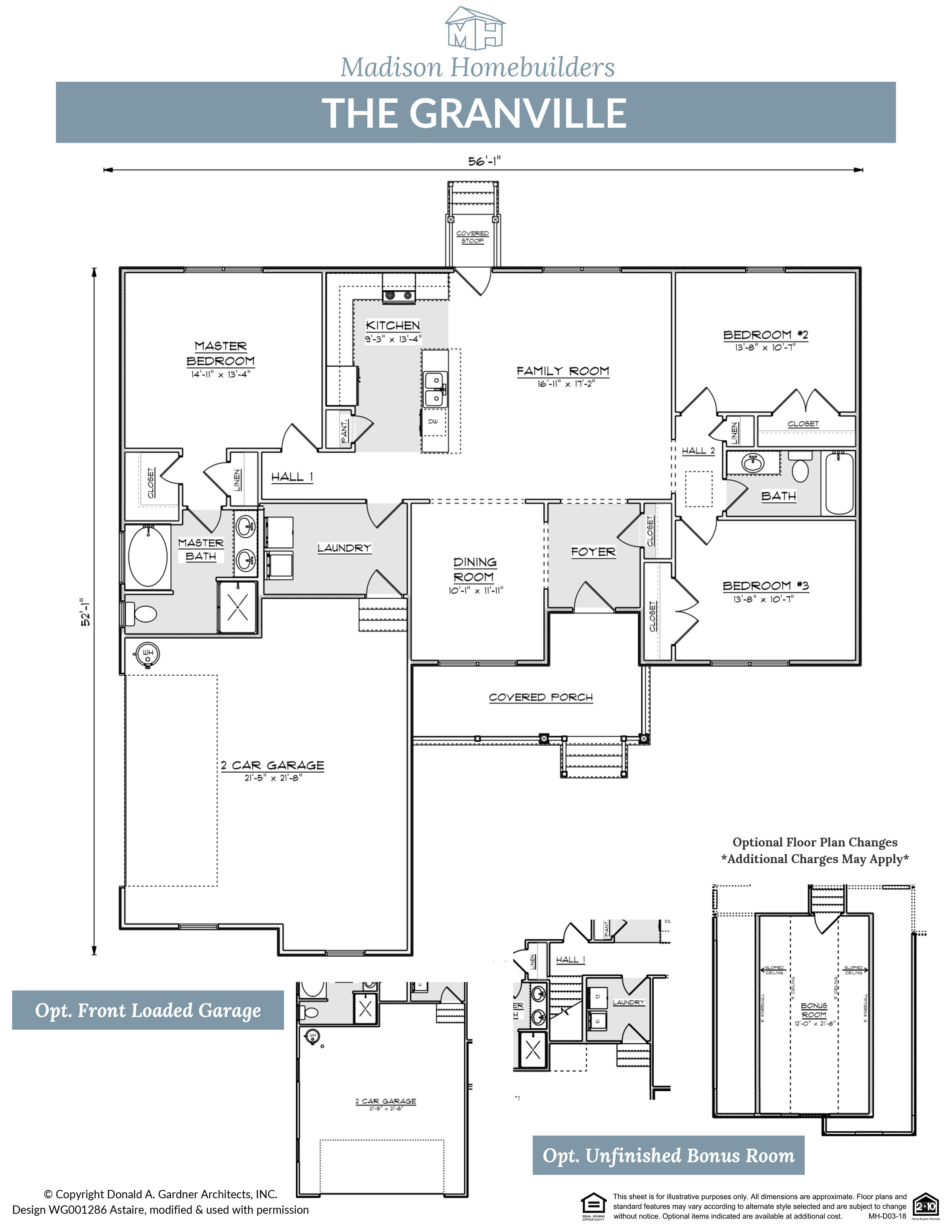 The Granville home floor plan from Madison Homebuilders.