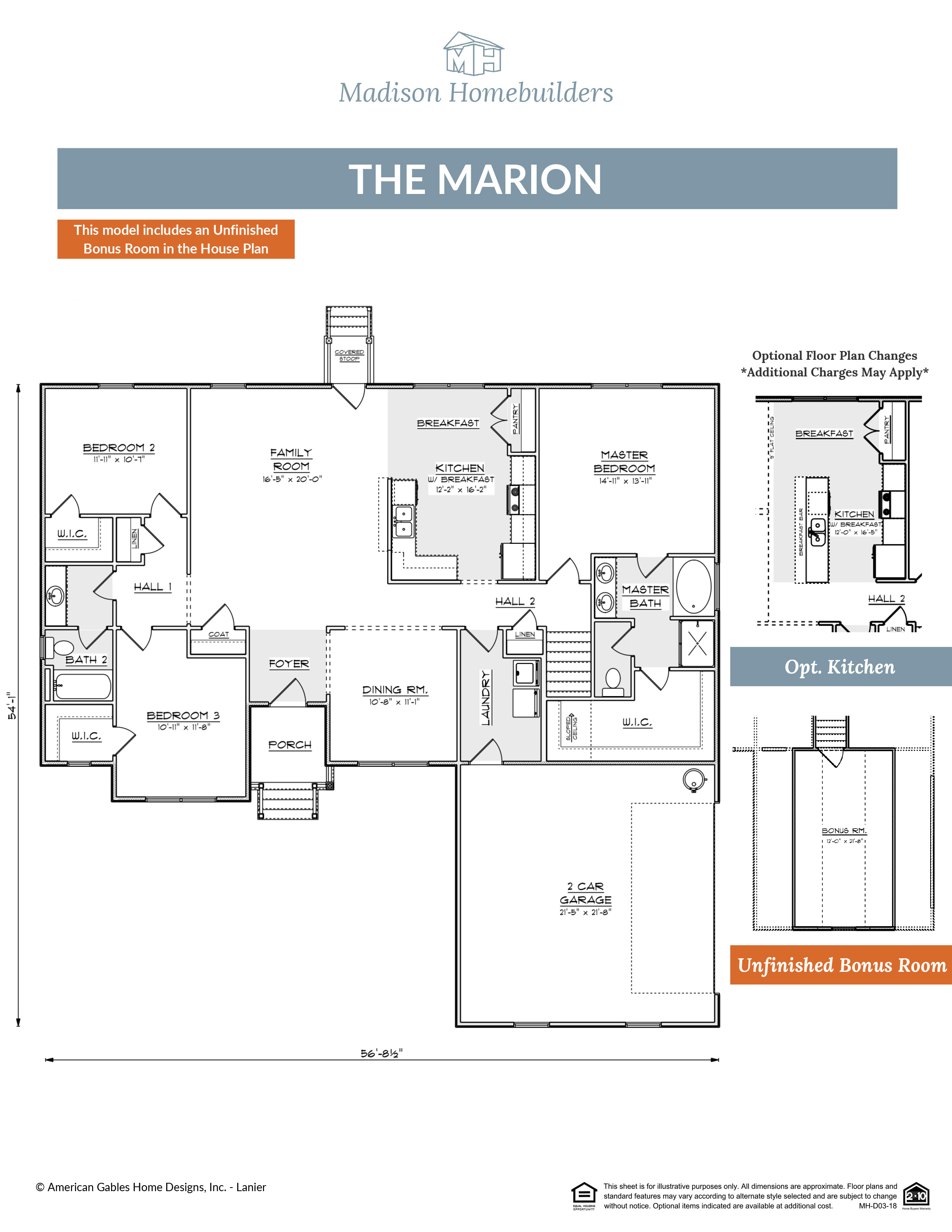 The Marion home floor plan from Madison Homebuilders.