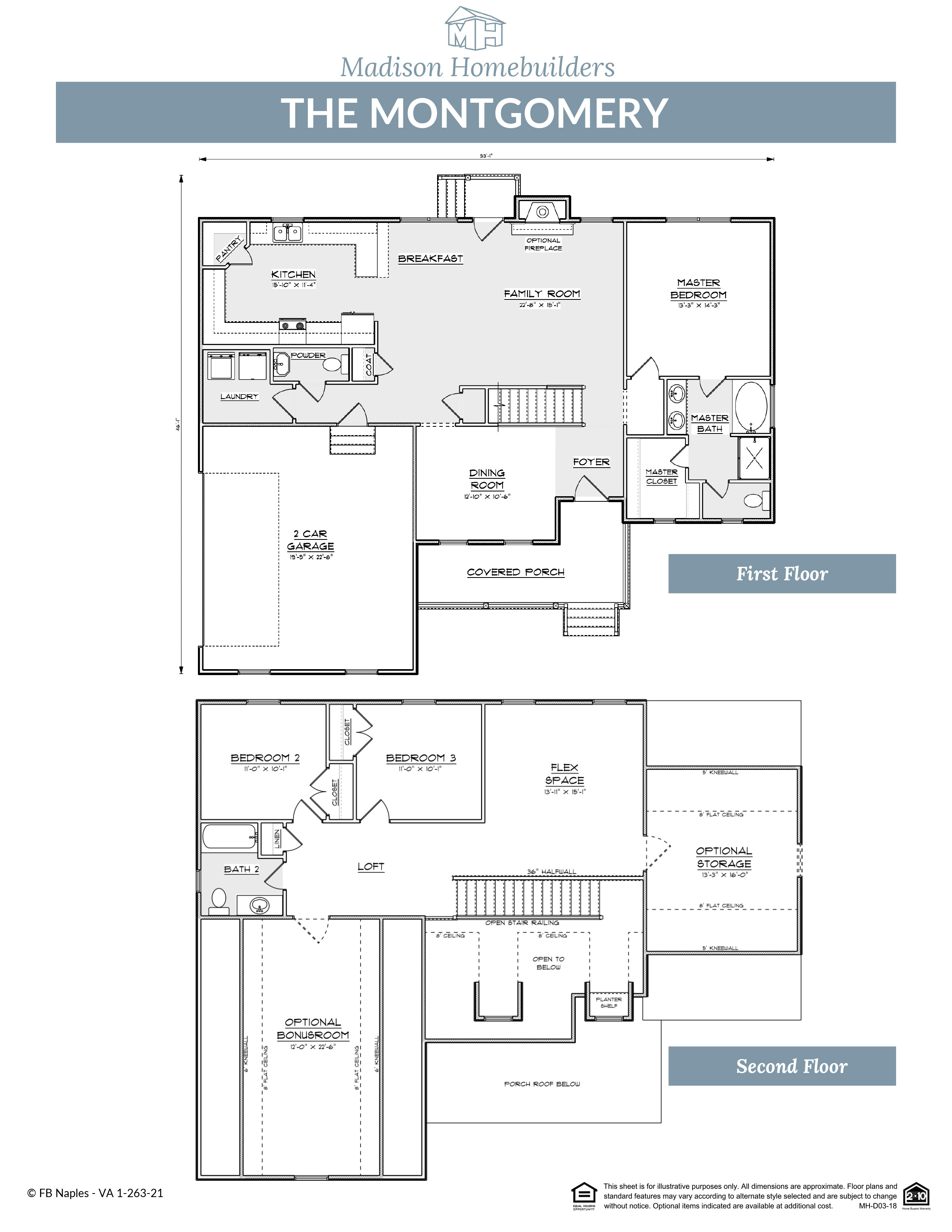The Montgomery floor plan from Madison Homebuilders.