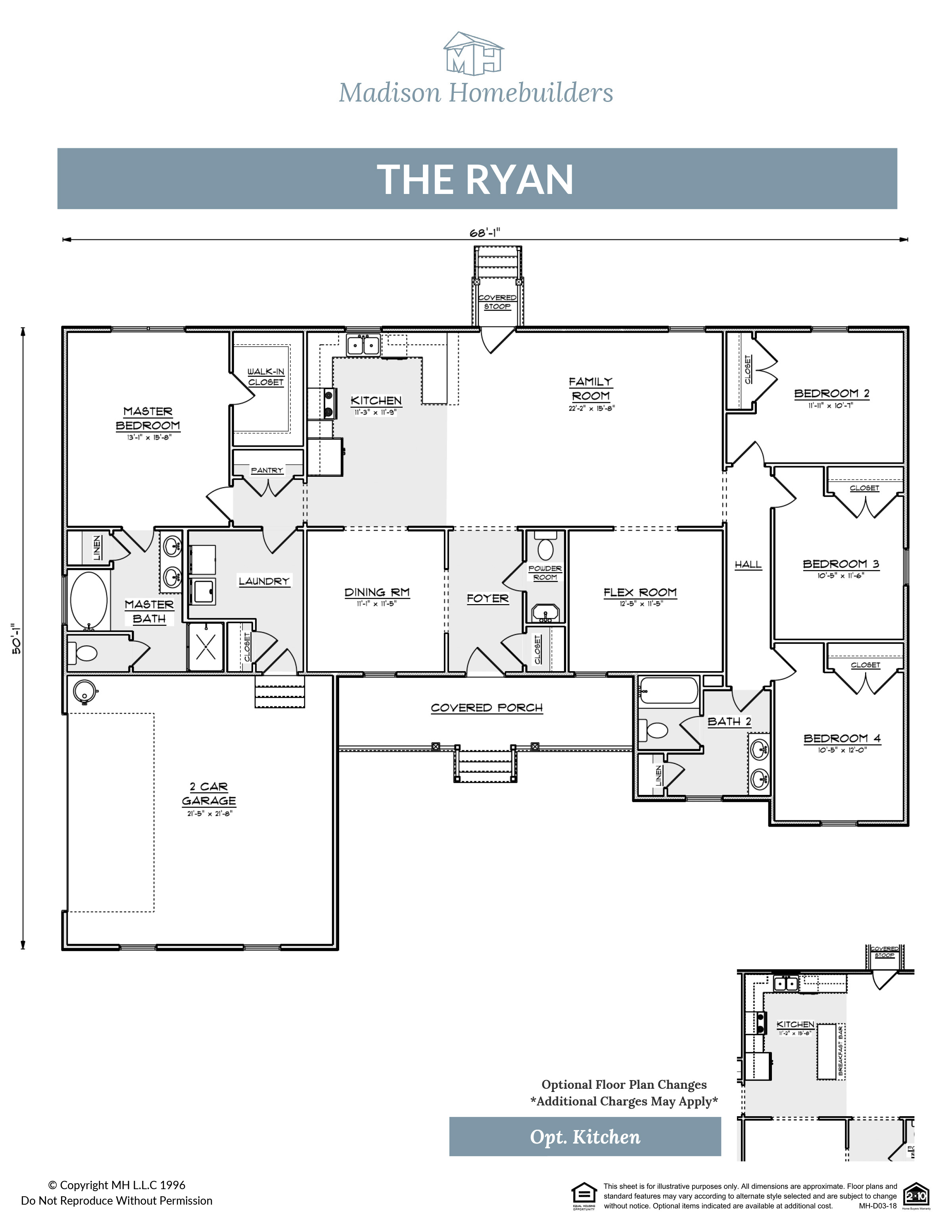 The Ryan floor plan from Madison Homebuilders.