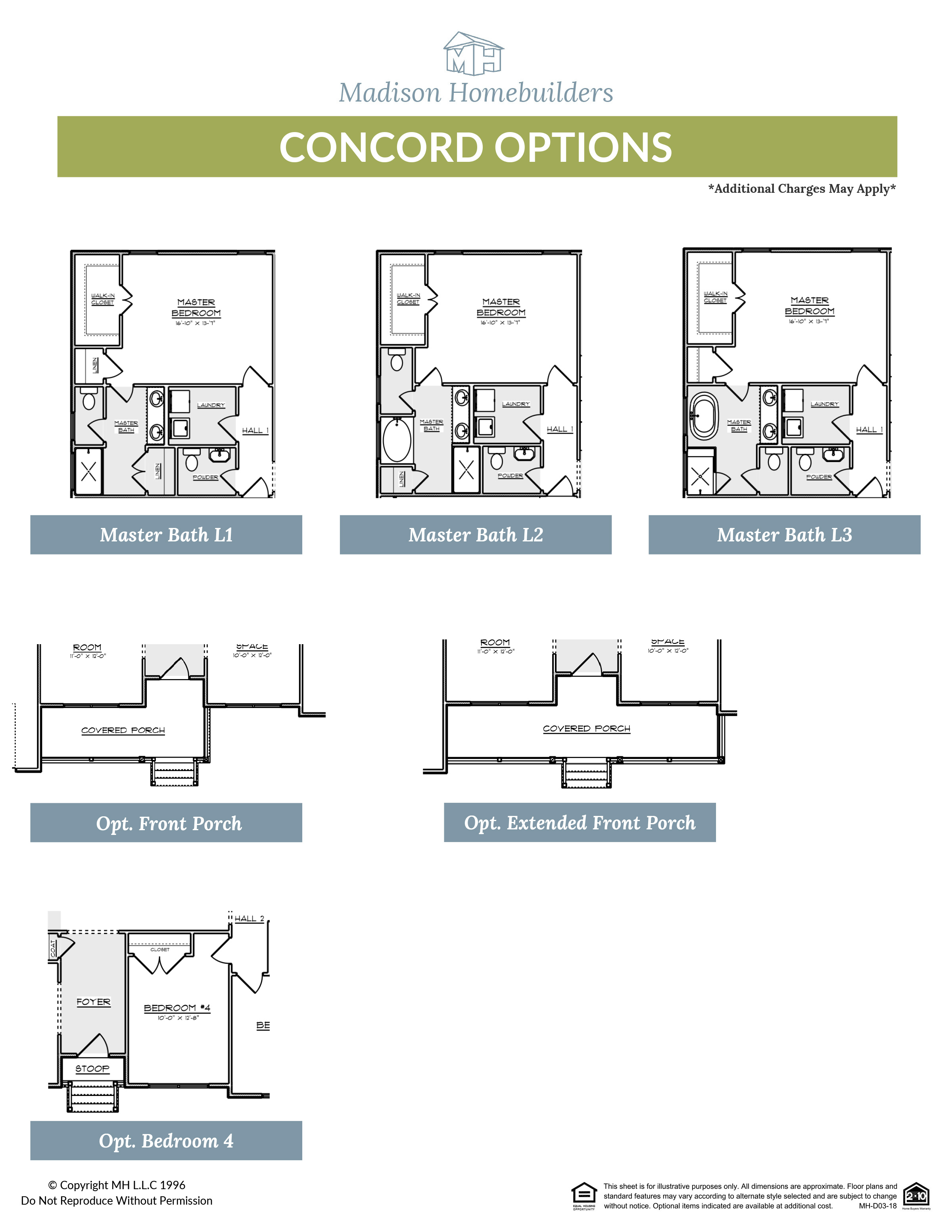 The Concord - a ranch style home floor plan from Madison Homebuilders.