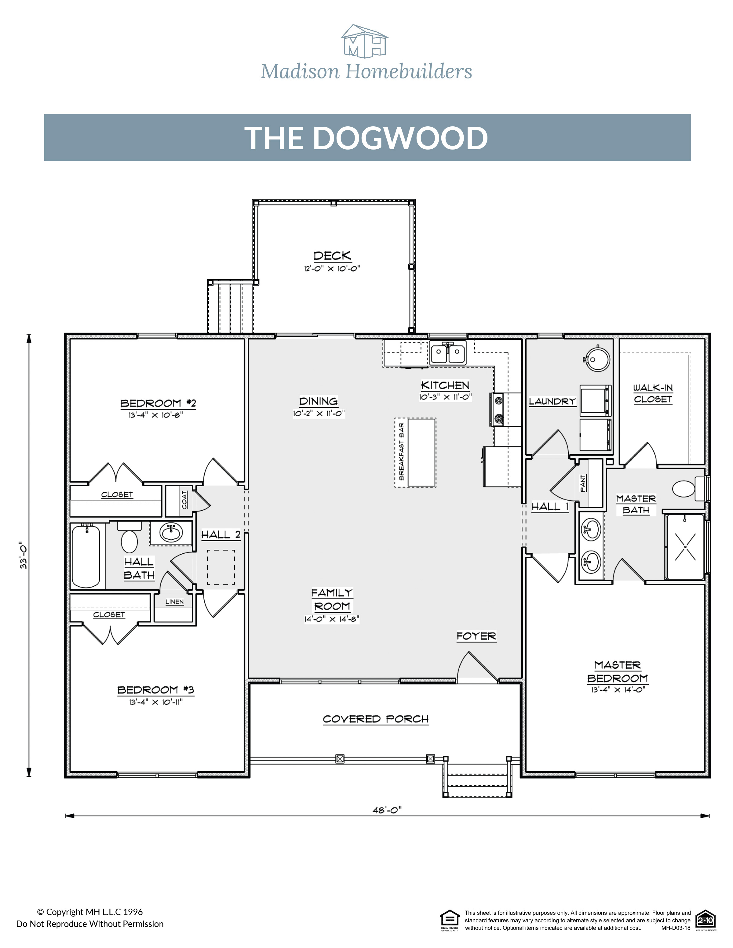 The Dogwood home floor plan from Madison Homebuilders.