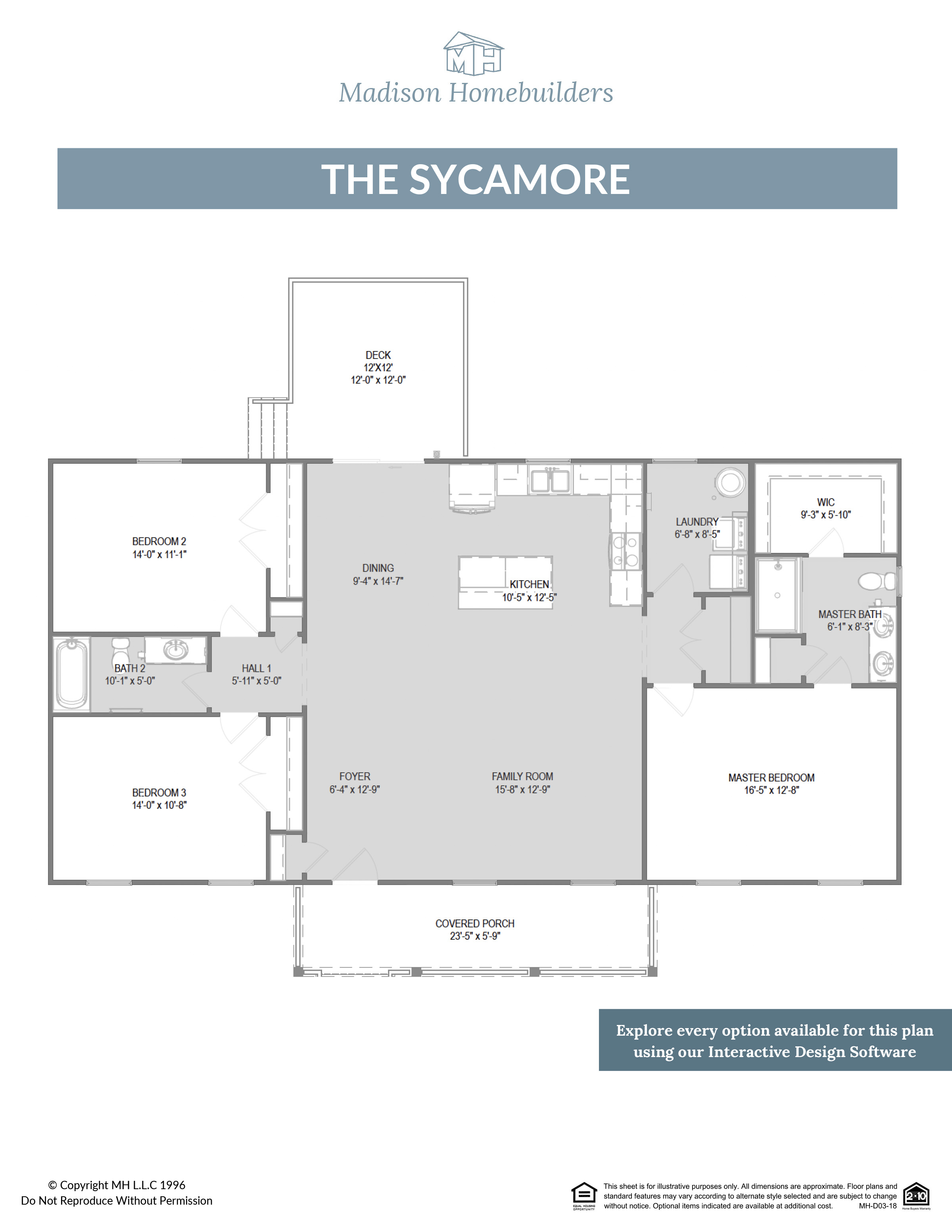 The Sycamore floor plan from Madison Homebuilders.