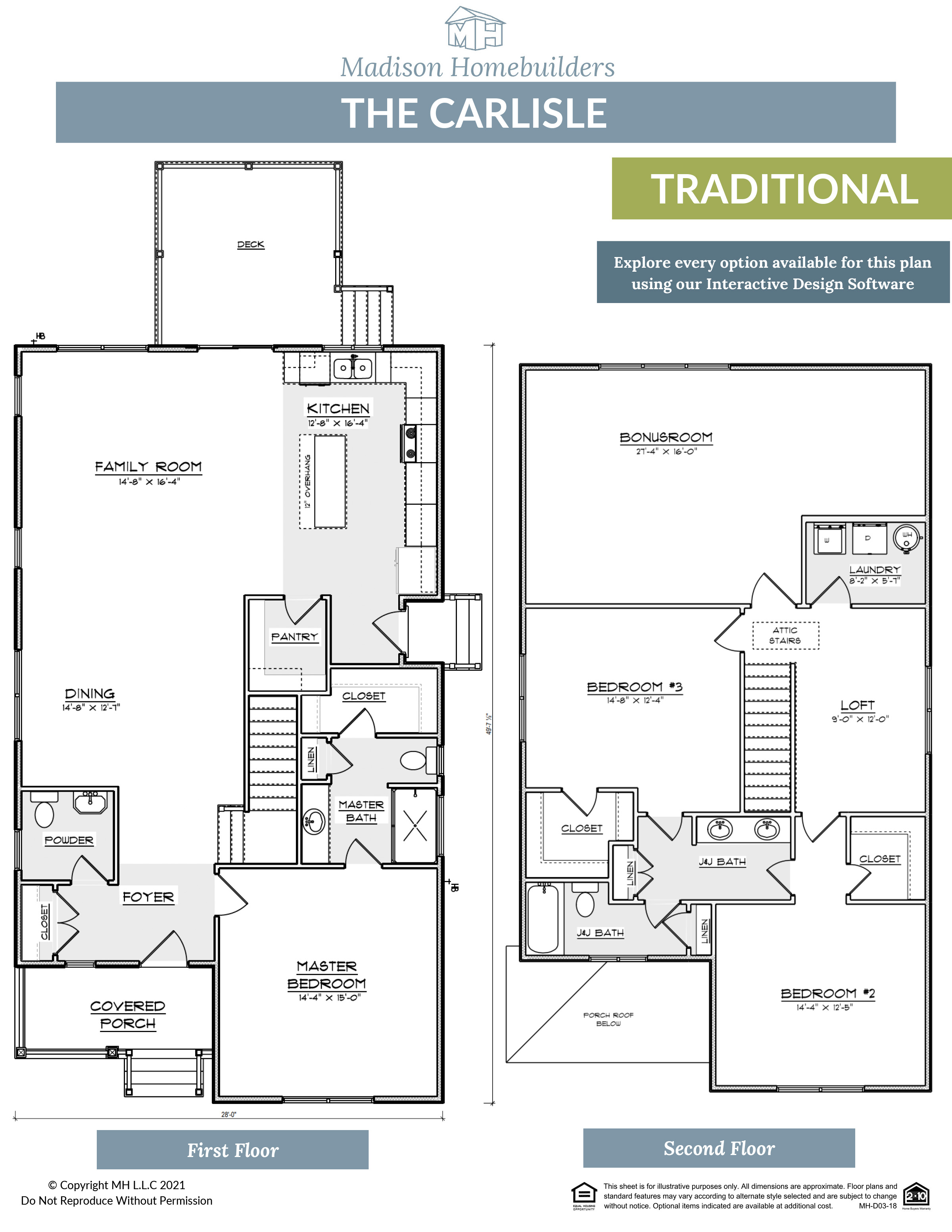 The Carlisle home floor plan from Madison Homebuilders.