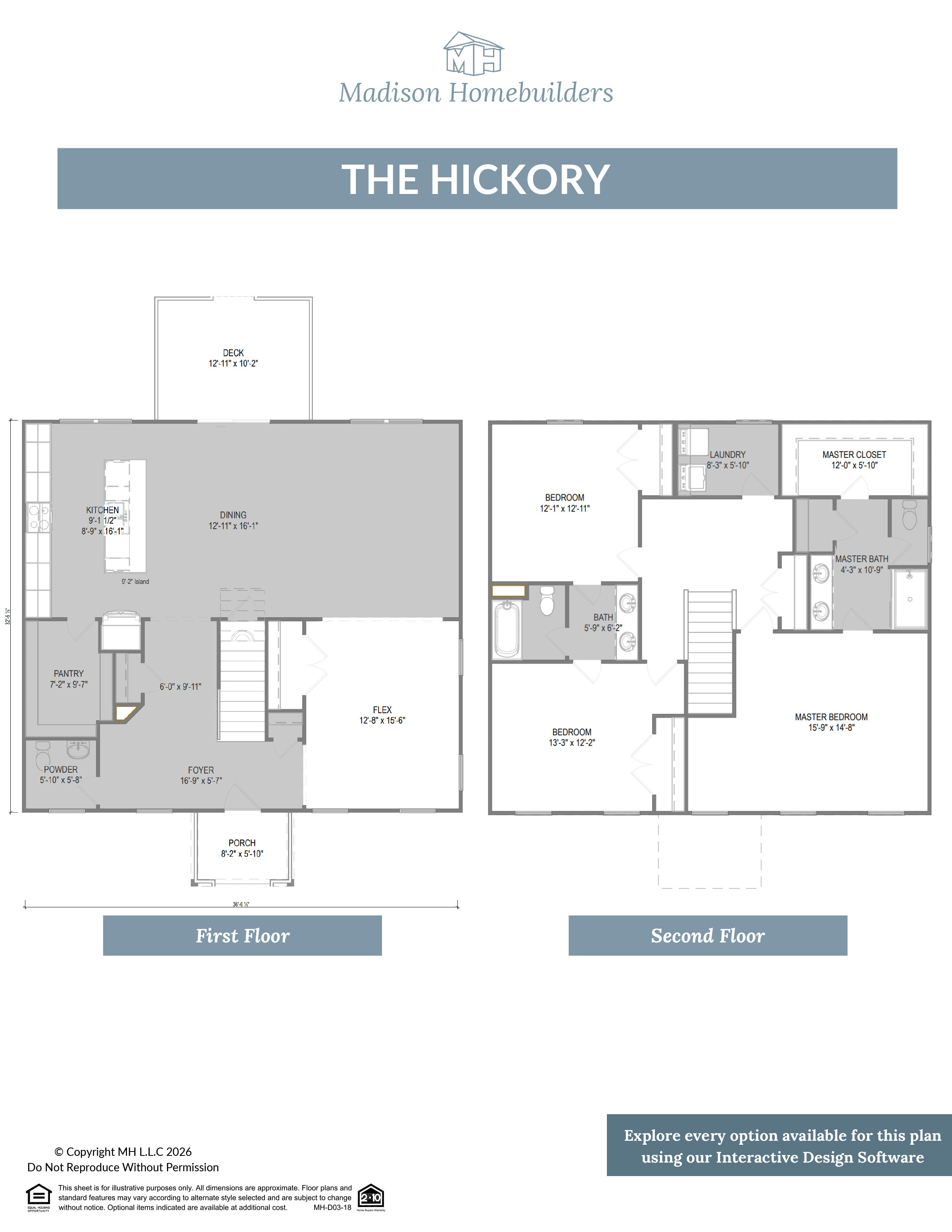 The Hickory home floor plan from Madison Homebuilders.