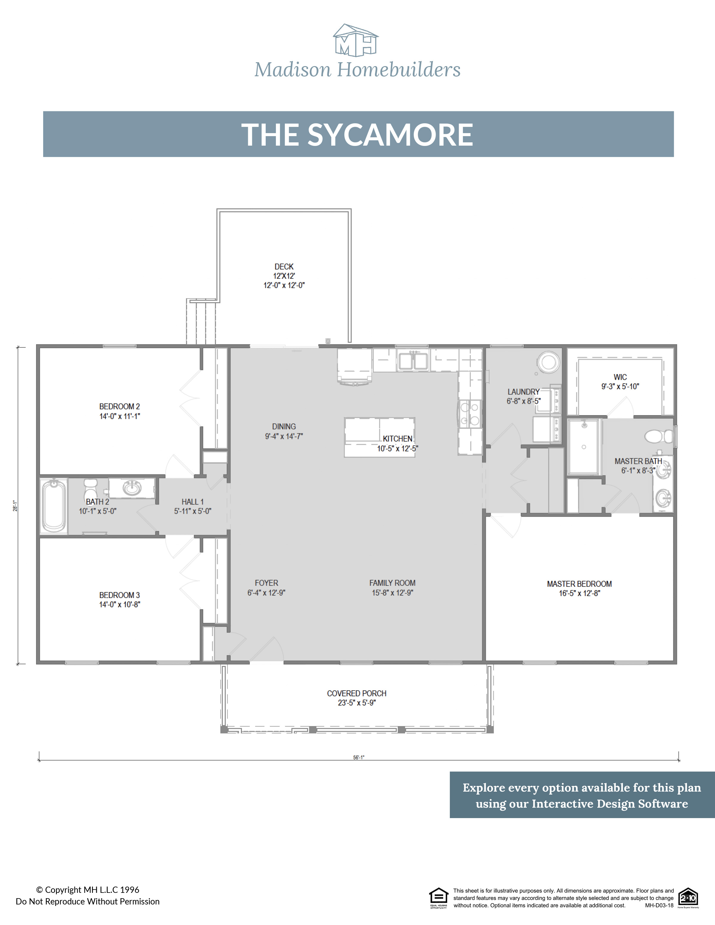 The Sycamore floor plan from Madison Homebuilders.