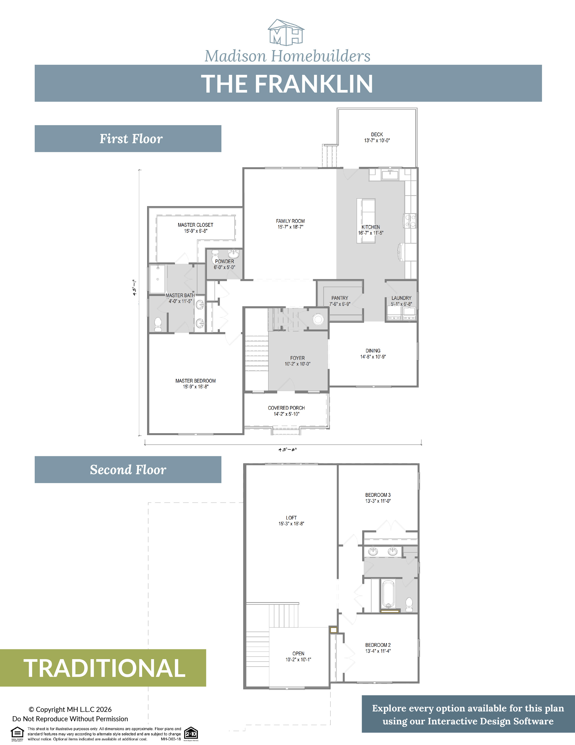 The Franklin home floor plan from Madison Homebuilders.